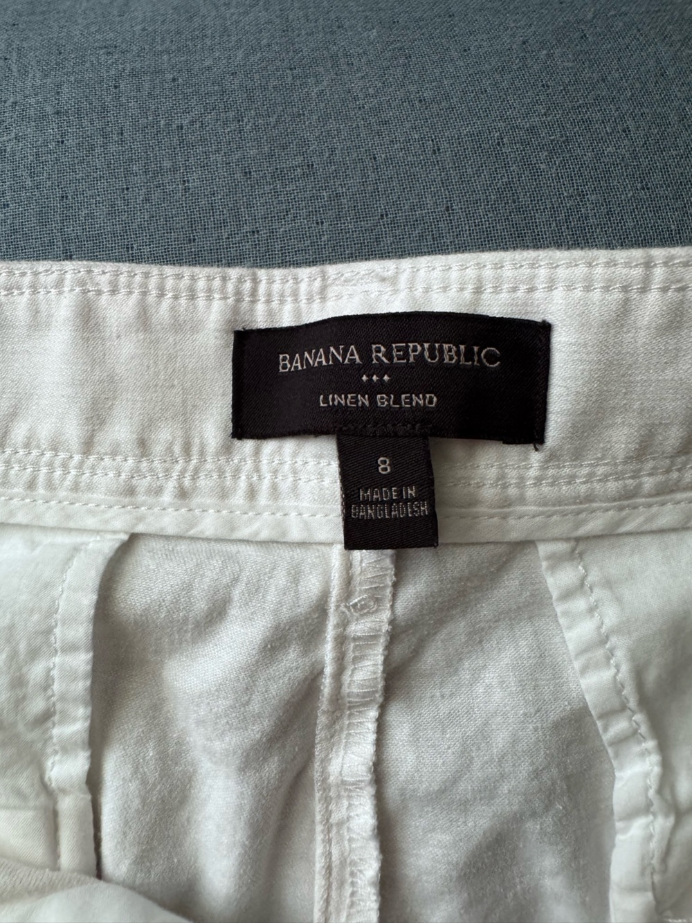 Banana Republic Linen Blend High Rise Wide Leg Pleated Pants White 8 - Picture 3 of 3